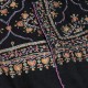 SOFIA ZWART, echte Pashmina sjaal 100% cashmere met de hand geborduurd