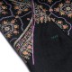 SOFIA ZWART, echte Pashmina sjaal 100% cashmere met de hand geborduurd