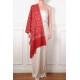 JULIA RED, real pashmina 100% cashmere with handmade embroideries