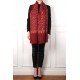 JULIA BRICK RED, real pashmina 100% cashmere with handmade embroideries