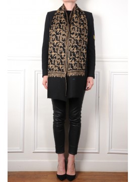 NERA OR, étole véritable Pashmina 100% cachemire brodé main