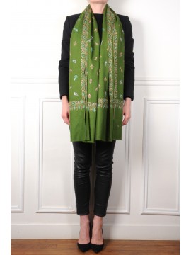BETTY GREEN, real pashmina 100% cashmere with handmade embroideries