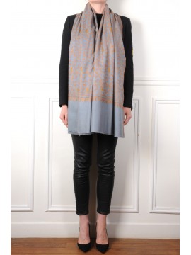 JANET STORM, handgeborduurde 100% cashmere pashmina sjaal