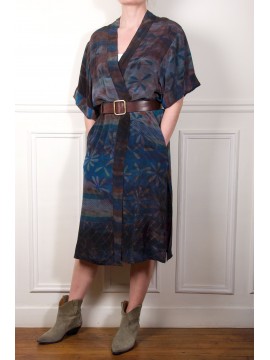 Langer Kimono aus Seide KVL6