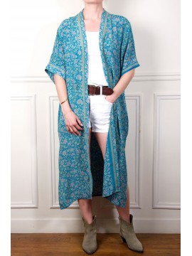 Langer Kimono aus Seide KVL27