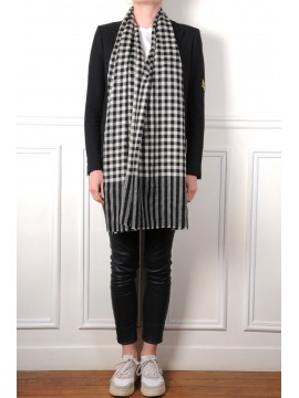 AXEL, real pashmina 100% cashmere with chess and stripes