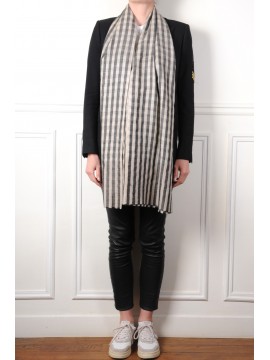 LOU, real pashmina 100% cashmere with chess and stripes