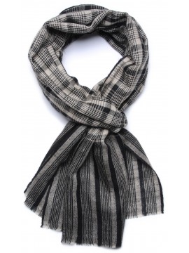 ELIE, real pashmina 100% cashmere with chess and stripes