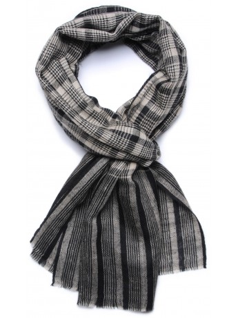 ELIE, echte Pashmina-Stola 100% Kaschmir gestreift und kariert-Gewebe