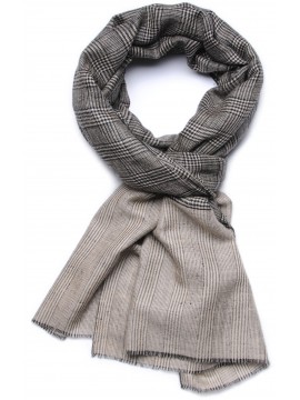 JIM, real pashmina 100% cashmere with chess and stripes