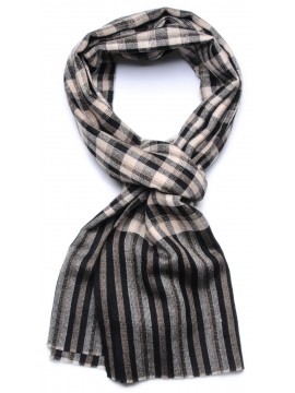 SAM, real pashmina 100% cashmere with chess and stripes