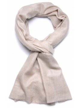 Echte pashmina licht natuurlijk beige TWILL - 100% cashmere Stola