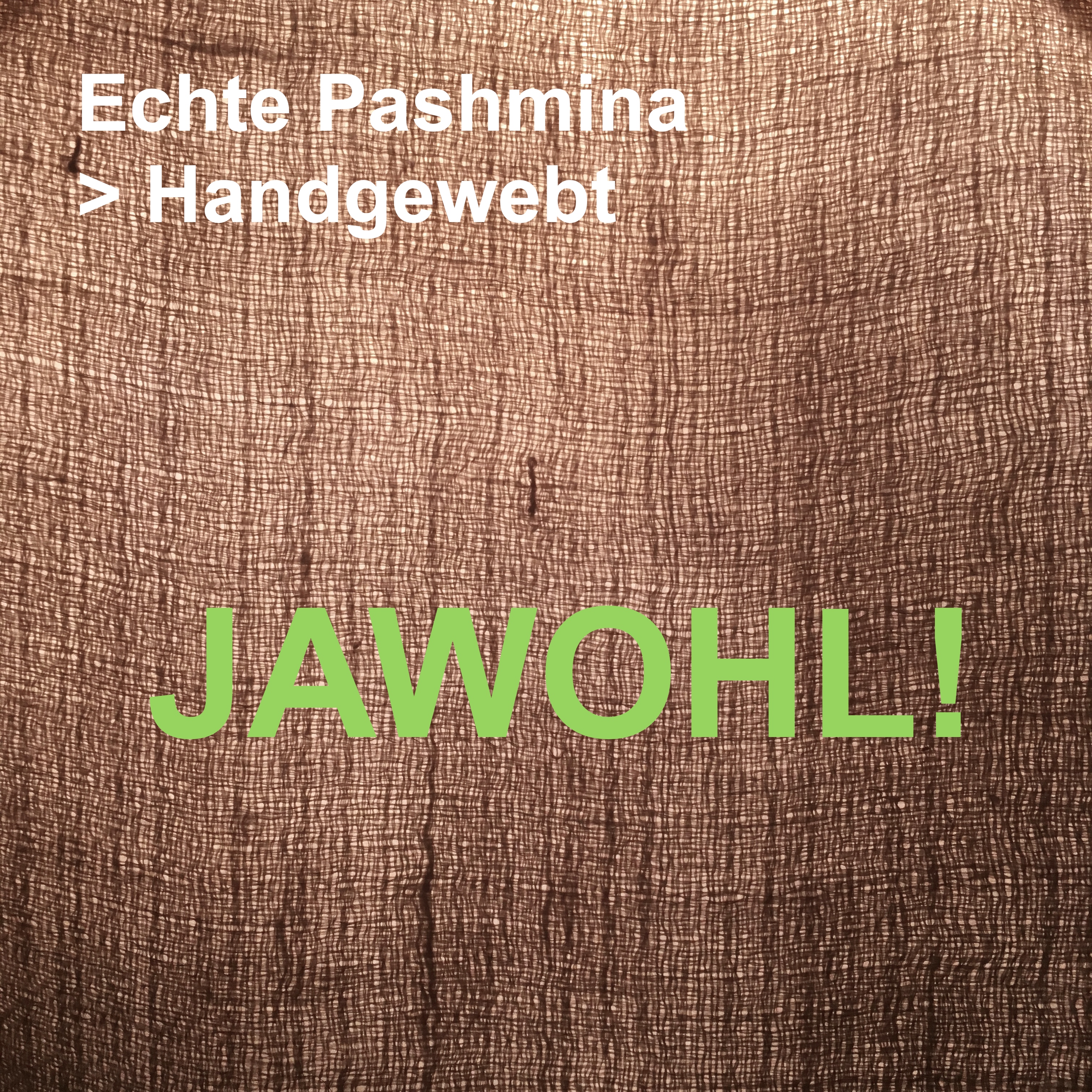 Eine echte Pashmina präsentiert ein unregelmäßiges Weben, das die Realisierung von Hand garantiert