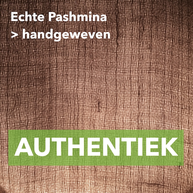 Een echte pashmina heeft een onregelmatig weefsel, wat garandeert dat het handgemaakt is.