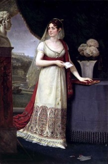 L'impératrice Joséphine portant un châle du Cachemire.