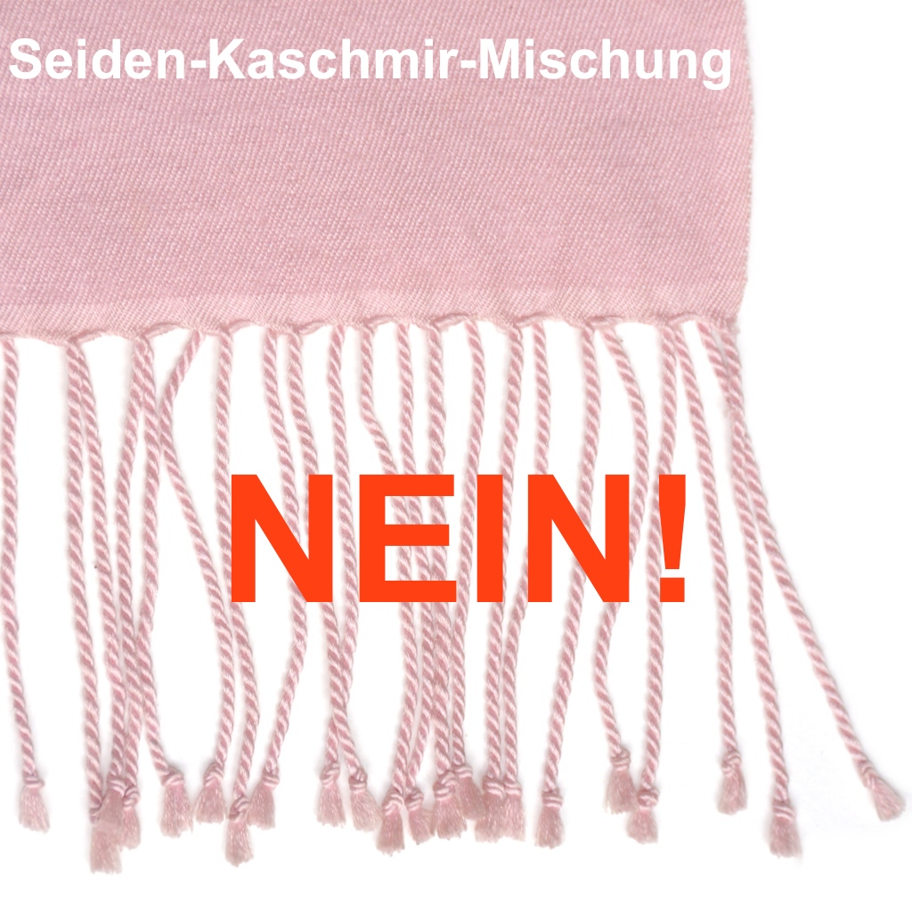 Fransenstolen können keine echte reine Kaschmir-Pashmina aus Ladakh sein, weil sie zu dünn und zu leicht zum Flechten ist